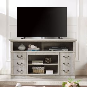 Vintage drawer Traditional TV Media Stand Farmhouse Rustic Entertainment Console for TV Up to 65" with Open and Closed Storage Space