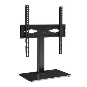 VEVOR TV Stand Mount, Swivel Universal TV Stand for 32 to 55 inch TVs, Height Adjustable Portable Floor TV Stand with Tempered Glass Base for Bed