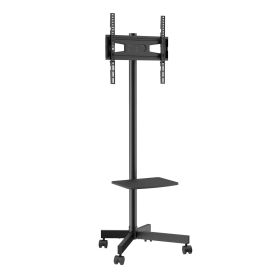VEVOR Mobile TV Stand, Mobile TV Cart for 23 to 60 inch TVs, Height Adjustable Portable TV Stand with Wheels, with A Tray for Audio-Visual Device