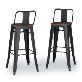 Rayne - 30" Metal / Wood Bar Stool (Set of 2) - Black