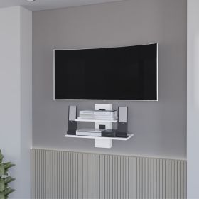 Minot Floating Shelf, Sleek Dual-Shelf Wall Unit with Cable Management
