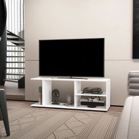 White TV Rack with Open Storage