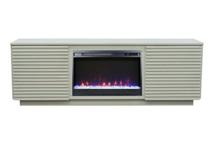 Bridgevine Home Stardust 73 inch Fireplace TV Stand for TVs up to 85 inches, Sandstone Finish