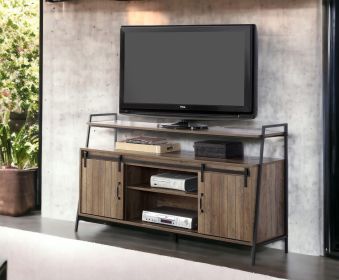 Rashawn Rustic Oak & Black Finish TV Stand