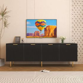 Modern warm Black TV cabinet for 80 inch TV Stands, for Living Room Bedroom