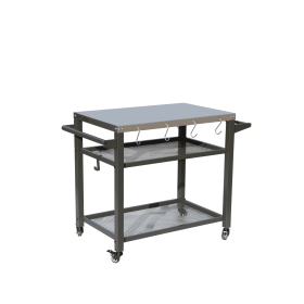 3-Shelf Outdoor Grill Table, Grill Cart with Wheels, Outdoor Pizza Oven and Food Prep Table, Blackstone Table with Stainless Steel Tabletop