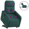 Electric Stand up Massage Recliner Chair Dark Green Fabric