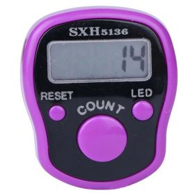 Factory Direct Sales Buddha Finger Counter Ring Electronic Counter Led Luminous Counter Factory Direct Sales (Color: Purple)