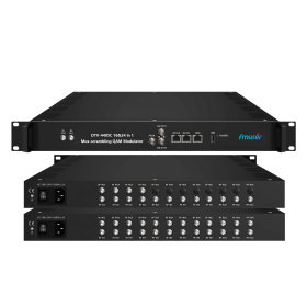 FMUSER DTV-4405C/T-16/24 16/24 DVB-S2 FTA Tuner or 1 ASI and 128/256 IP(UDP/RTP/RTSP)through 1 GE port in 16 Mux-scrambling QAM/8 DVB-T or 1 ASI (Color: DTV-4405C 16 FTA DVB-S2)