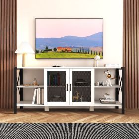 TV Stands for Living Room, Industrial TV Stand for Bedroom Furniture, Farmhouse TV Stand 80 Inch Television Stand (Color: as Pic)
