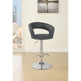 Grey and Chrome Adjustable Bar Stool (Color: as Pic)